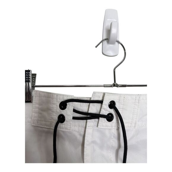 Hollister board shorts tie waist size 34 white black neon yellow NWT - Picture 3 of 8